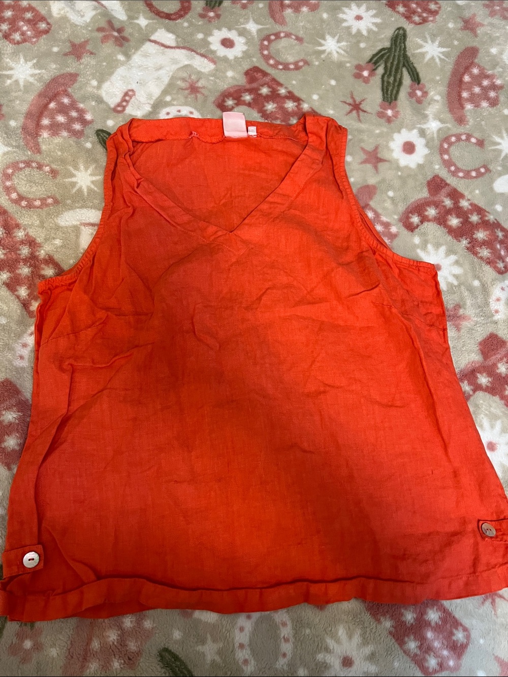 Women’s V-Neck Sleeveless Tank Top in Orange